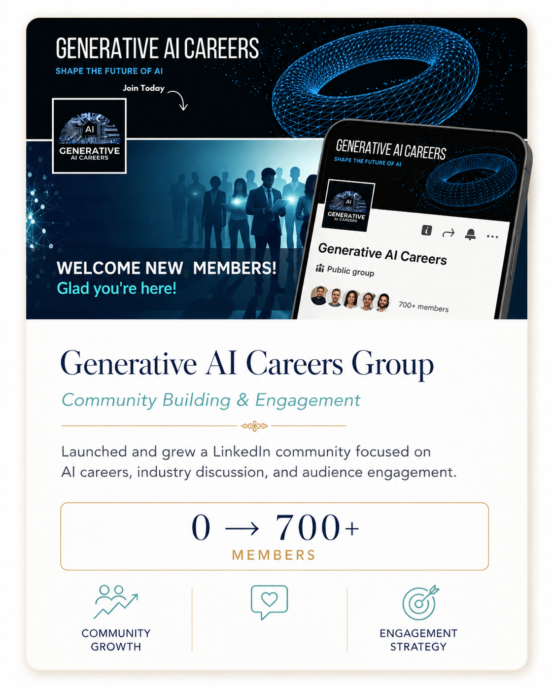 Generative AI Careers Group community building and engagement portfolio case study