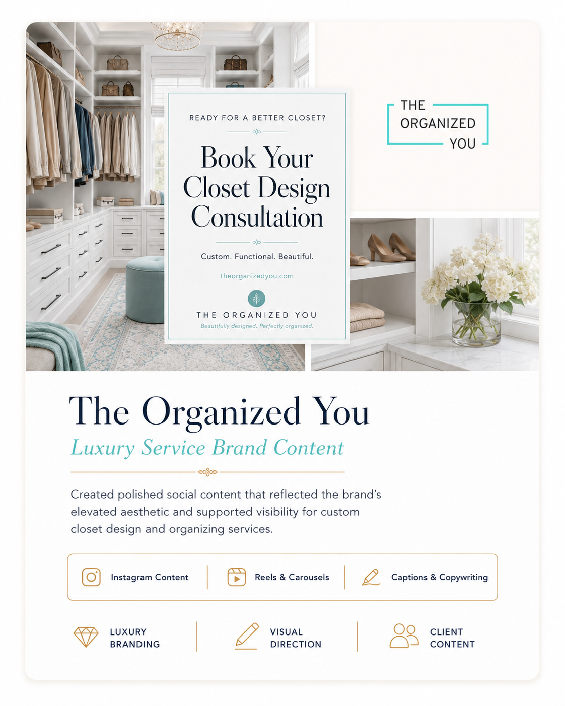 The Organized You luxury service brand content portfolio case study